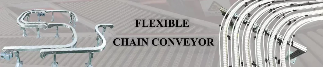 Manufacturer Flexible Plastic Modular Curve Chain Conveyor System Design for Beverage Bottles, Cans, Tissue Industry